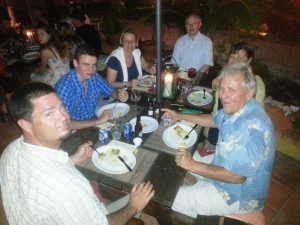 Eating a Lionfish Dinner with Go West Diving Clients at Landhuis Misje in Curacao