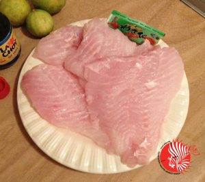 Frische Rotfeuerfisch-Filets, die als Sashimi serviert werden können