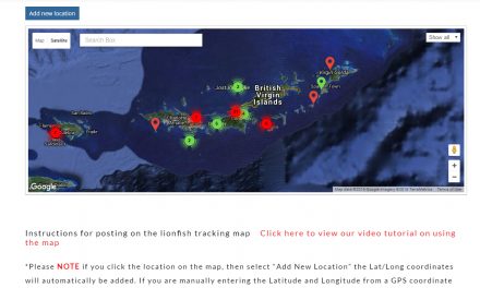 New Lionfish Tracking Map released today